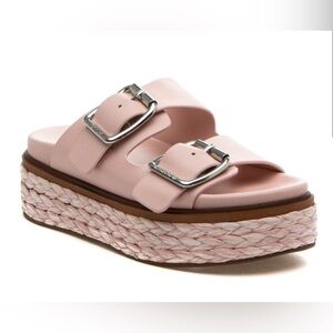 NWT J/SLIDES BONNIE Light Pink Leather Sandal New with box 8.5